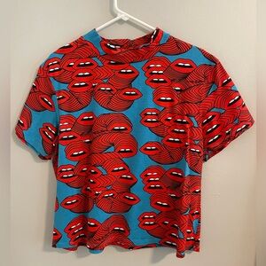 Nooworks Mouths Mock Neck Top